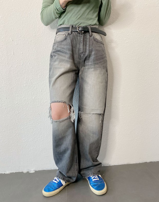 Black Destroyed Jeans #250202
